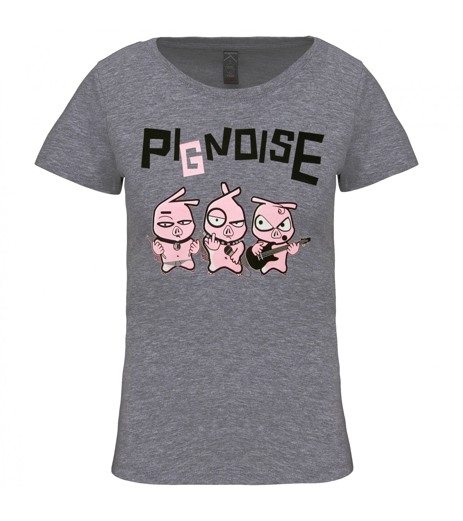 Camiseta 3 Cerditos gris mujer