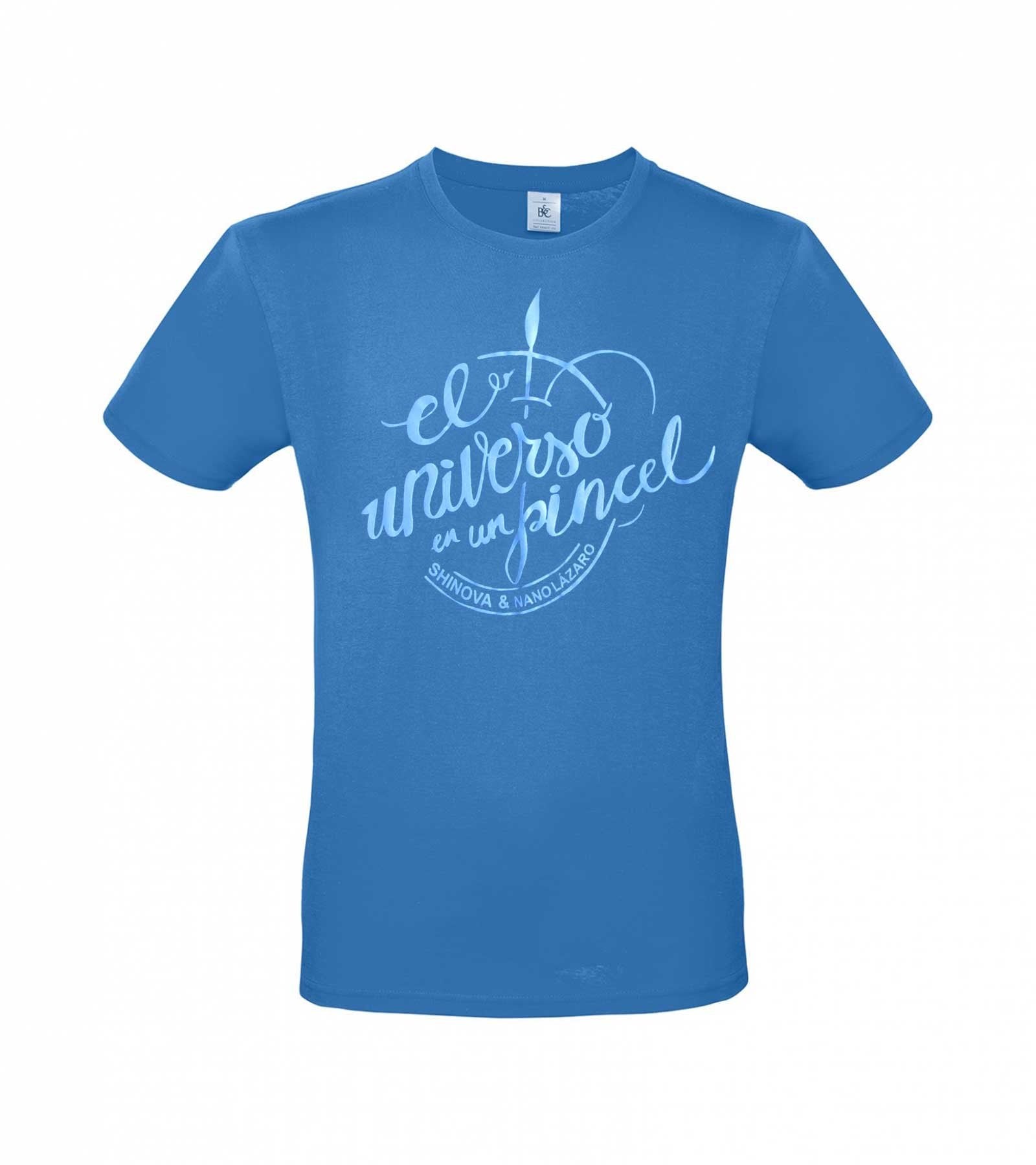 Camiseta universo en un pincel azul