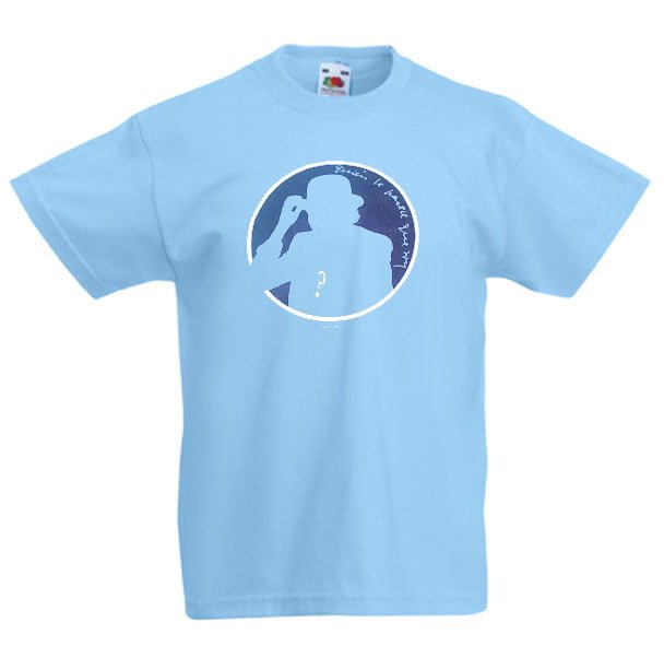 Camiseta de niños celeste silueta