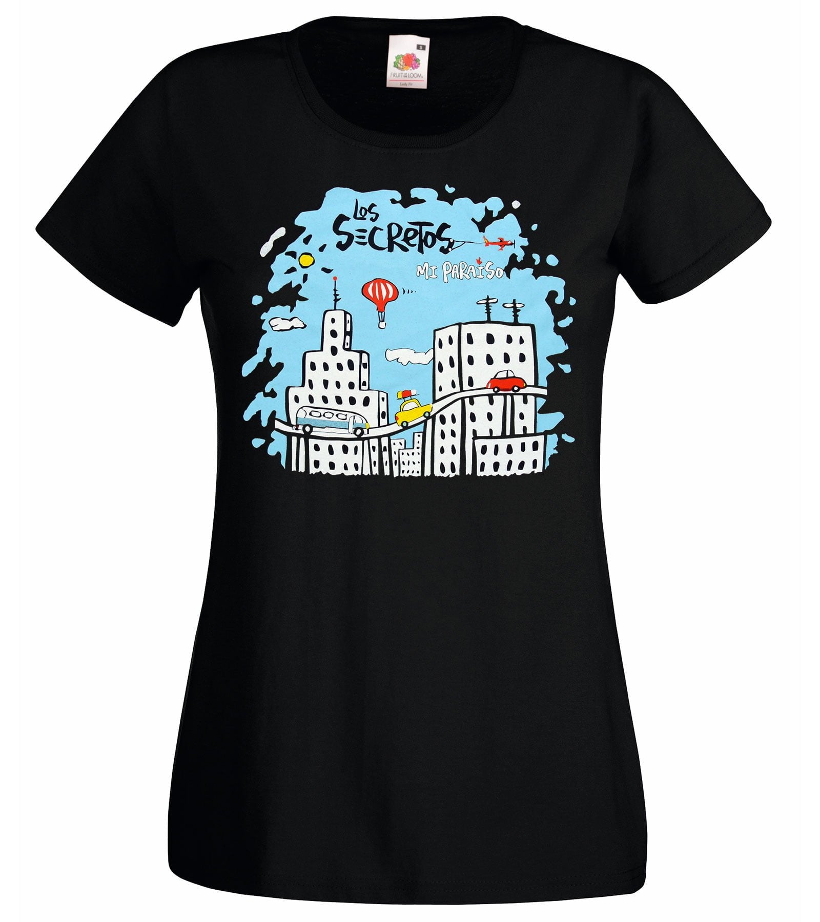Camiseta de mujer ciudad mi paraíso negra