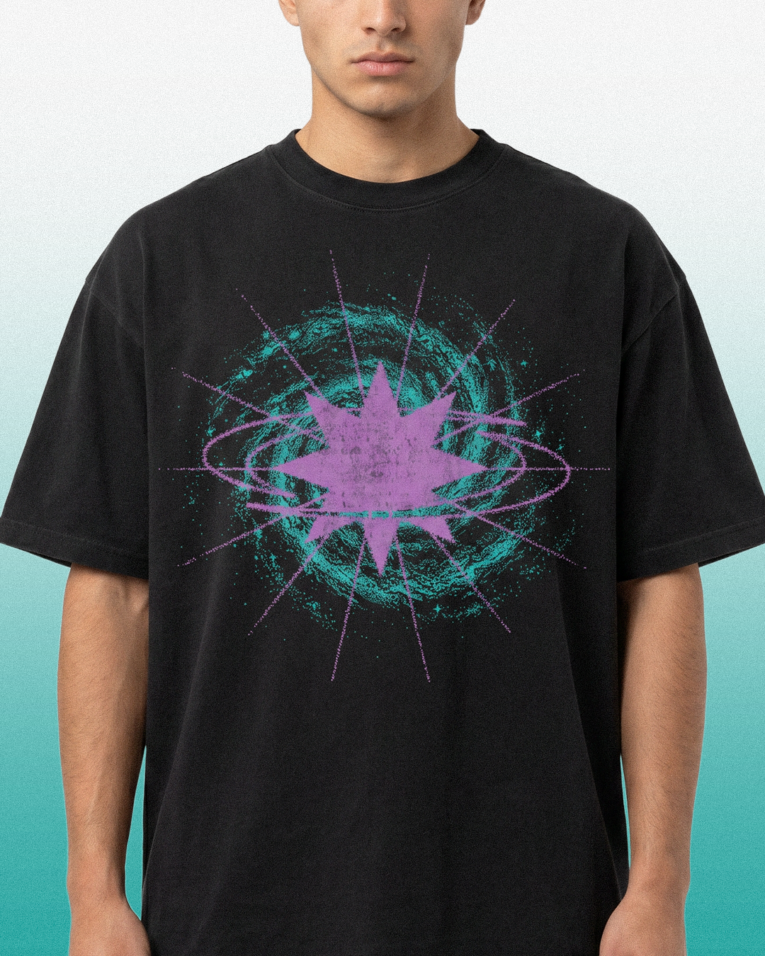 Universe Unisex T-shirt Black Oversize