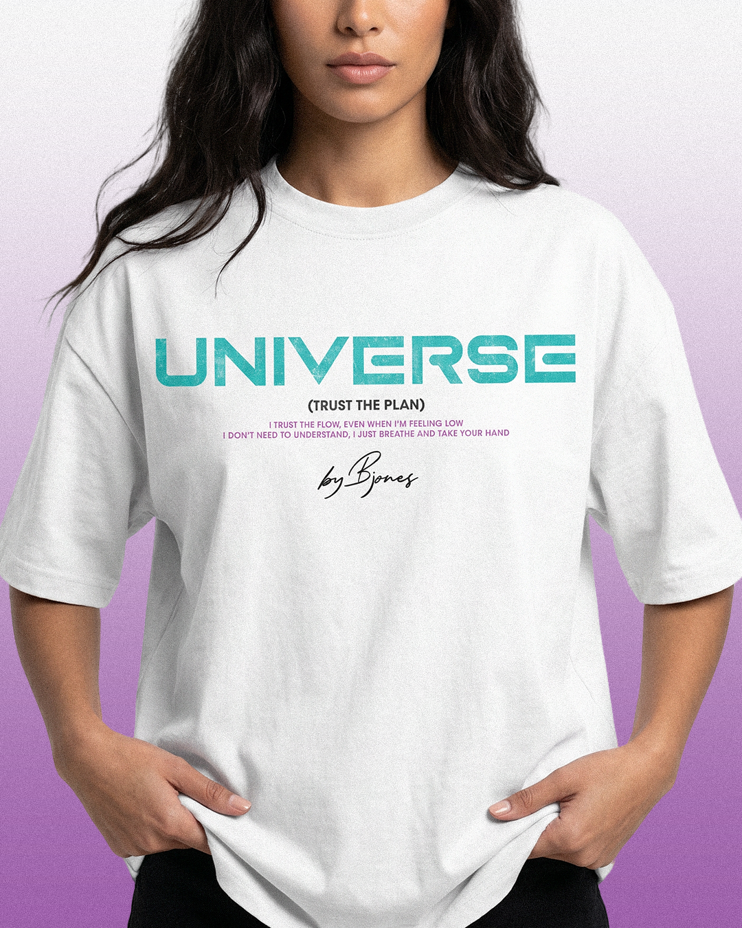 Universe Unisex T-shirt White Oversize