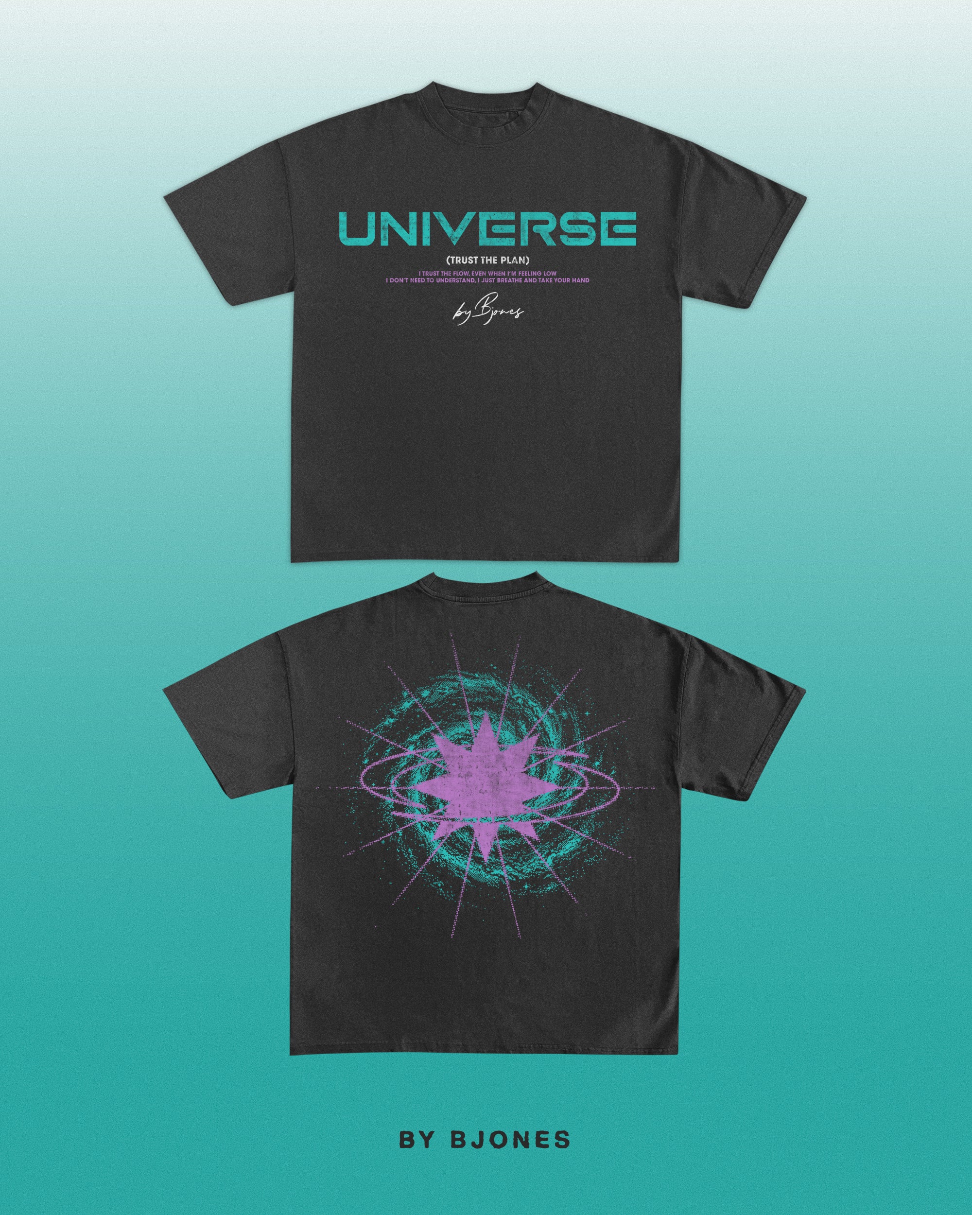 Universe Unisex T-shirt Black Oversize